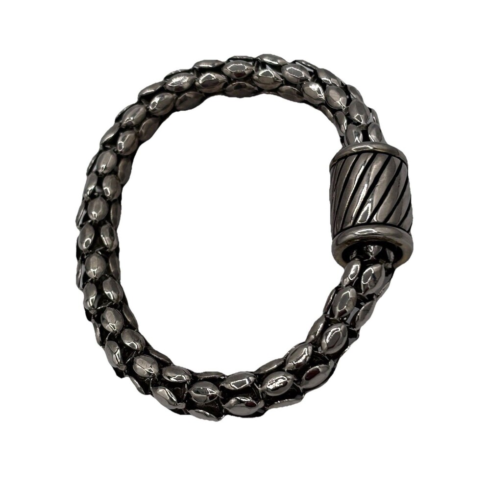 Mesh Bracelet Magnetic Clasp 8.5" Stainless Steel Ethnic